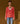Pull col V en cachemire - Orange corail