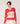 Pull col V rayé en laine mérinos - Orange Corail
