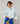 Pull col rond tricolore en laine mérinos - Turquoise Clair