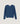 Pull encolure asymétrique en laine mérinos - Bleu Denim