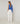 Twin set col rond en soie - Bleu Cobalt