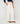 Pantalon large taille haute en coton - Blanc Écru