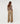 Pantalon large taille haute en coton - Beige Foncé